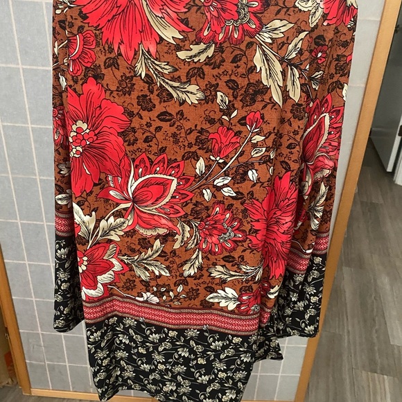 Womens The Limited Collection Floral Chintz Stretch Jersey Blouse Tunic Red - Picture 5 of 7